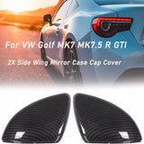 NINTE For VW Golf 7 MK7 GTi GTD Side Mirror Cap Housing / Mirror Cover Carbon Fiber 2Pcs