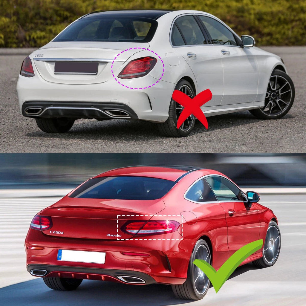 NINTE B Style Rear Diffuser+Tips For 2015 - 2018 Mercedes - Benz C205 Coupe C43 C63 - NINTE