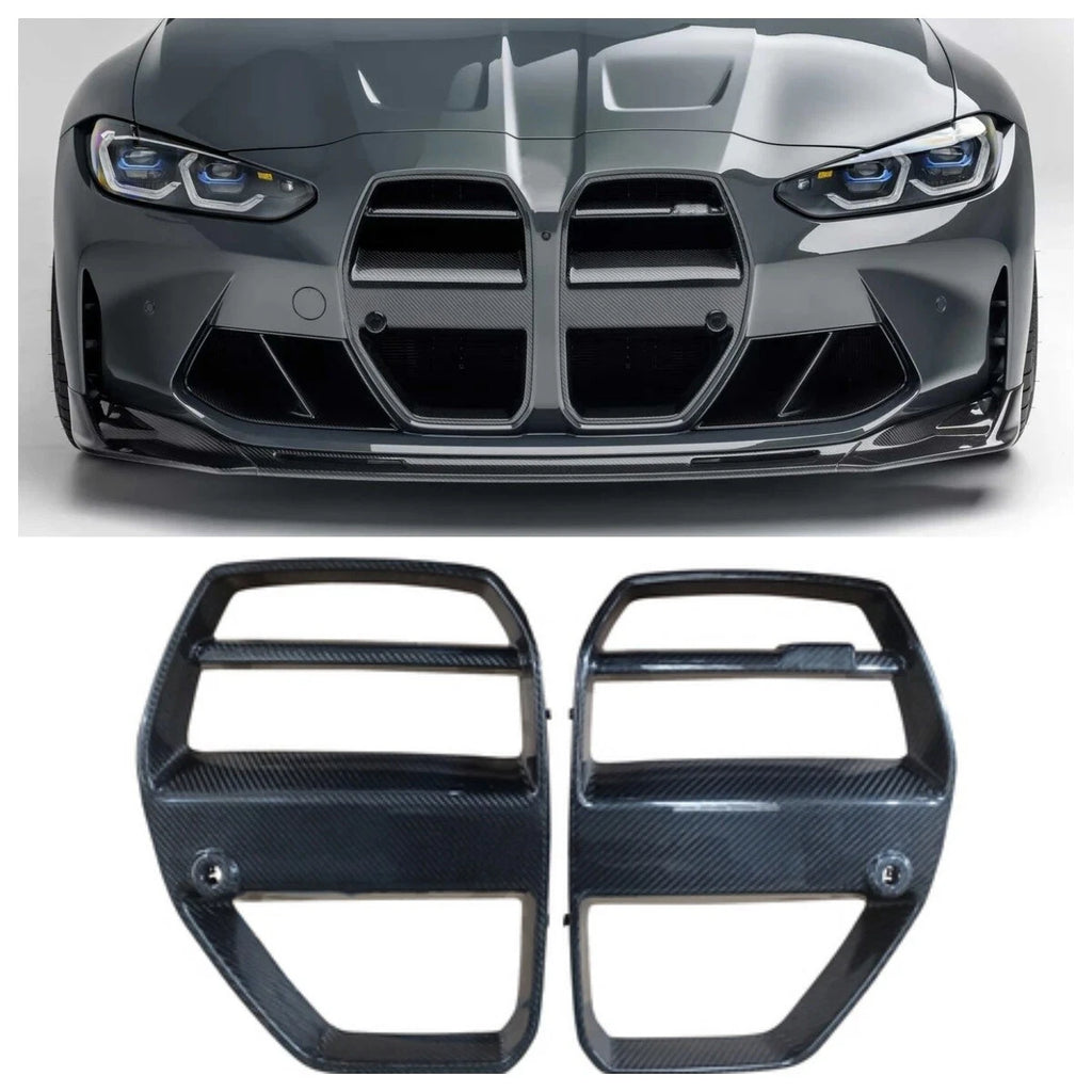 NINTE V Style Nose Grill For 2021-2025 BMW G80 G82 G83 Grille Real Dry Carbon Fiber