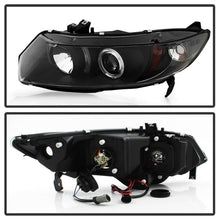 Cargar imagen en el visor de la galería, NINTE For Blk 2006-2011 Honda Civic 2Dr Coupe LED Halo Projector Headlights Headlamps