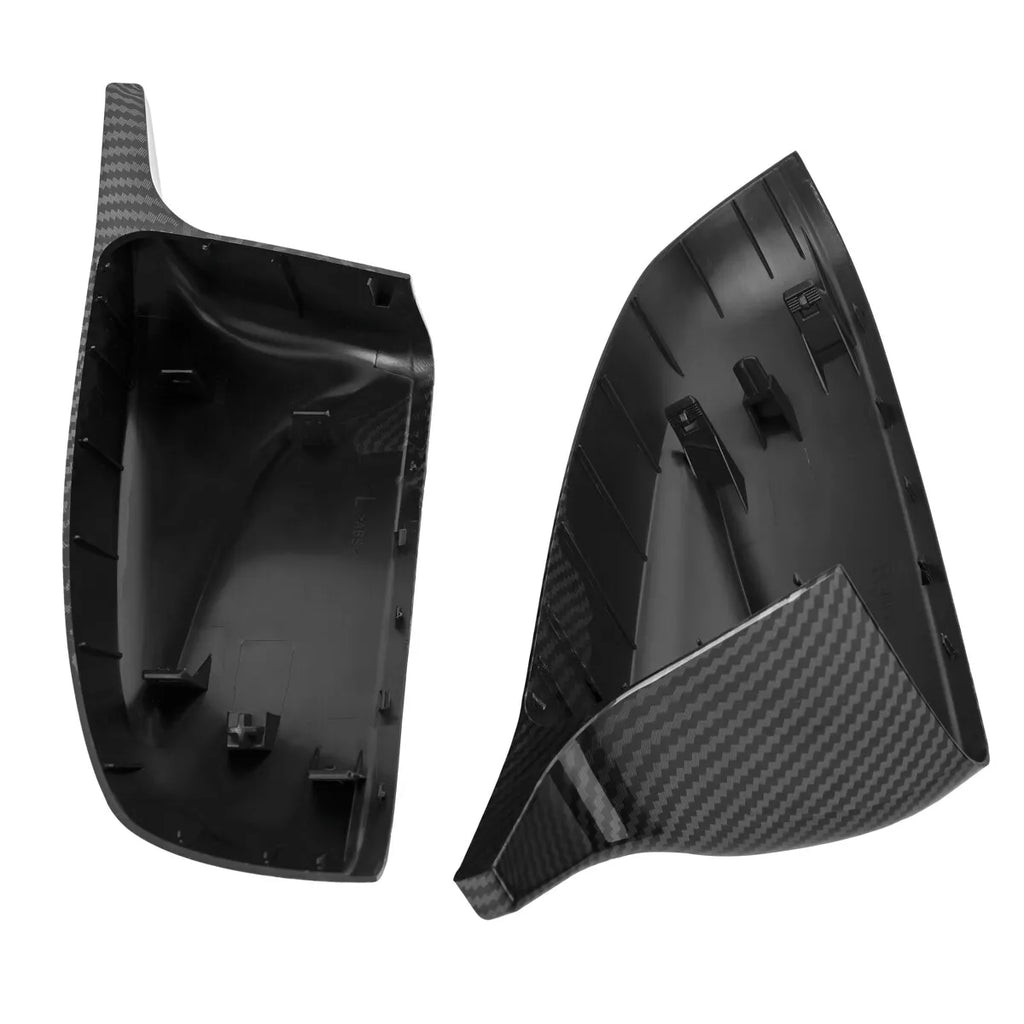 NINTE For 2007-2013 BMW X5 X6 E70 E71 M Style Side Wing Mirror Covers Cap Closs Black Carbon Fiber Look