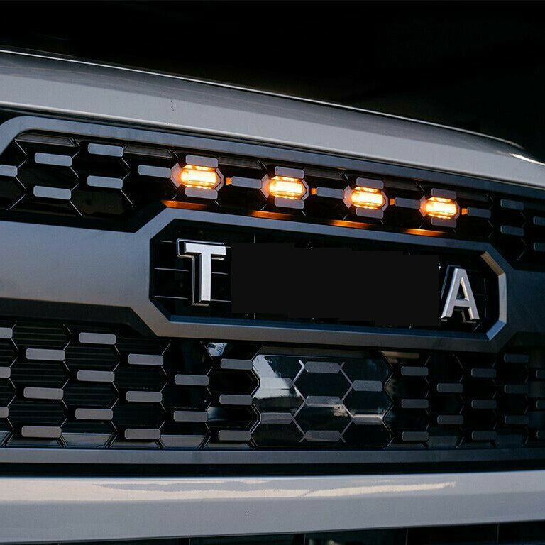 Ninte Grill For 2016-2021 Tacoma Trd Pro Style Led Lights Tss Garnish Grille