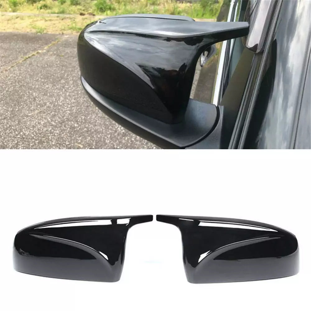 NINTE For 2007-2013 BMW X5 X6 E70 E71 M Style Side Wing Mirror Covers Cap Closs Black Carbon Fiber Look