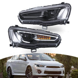 NINTE Headlight for Mitsubishi Lancer 2008-2017 Sequential LED DRL Headlights Assembly