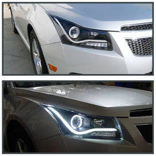 Charger l&#39;image dans la galerie, NINTE For 2011-2014 Chevy Cruze Halo+LED Strip Black Projector Headlights Left+Right