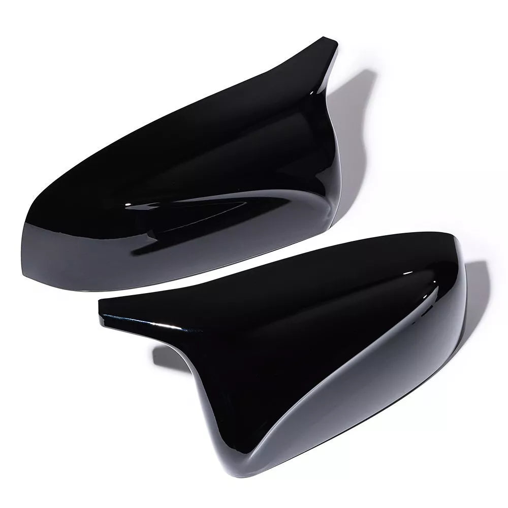 NINTE For 2007-2013 BMW X5 X6 E70 E71 M Style Side Wing Mirror Covers Cap Closs Black Carbon Fiber Look