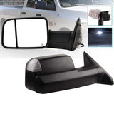 NINTE Tow Mirrors for 2009-2015 Dodge Ram Truck Power Heated LED Puddle Signals Mirror Assembly