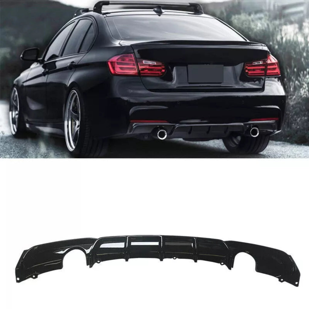 NINTE For 2012-2018 BMW 3 Series F30 M Sport Rear Diffuser Lower Bumper Diffuser Rear Lip Spoiler