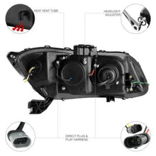 Load image into Gallery viewer, For 12-15 Civic Coupe Sedan FB FG Black &quot;TRON TUBE DRL&quot; Projector Headlight Lamp - NINTE
