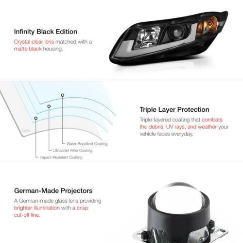 For 12-15 Civic Coupe Sedan FB FG Black "TRON TUBE DRL" Projector Headlight Lamp - NINTE