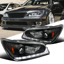 Load image into Gallery viewer, For 01-05 Lexus IS300 Black Integrated LED+Signal Projector Headlights Pair - NINTE