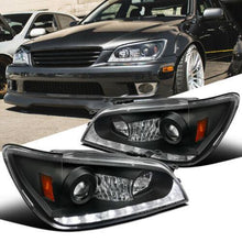 Laden Sie das Bild in den Galerie-Viewer, For 01-05 Lexus IS300 Black Integrated LED+Signal Projector Headlights Pair - NINTE