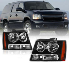 Load image into Gallery viewer, For 07-14 Chevy Suburban Tahoe Avalanche 1500 2500 Black Headlight Head Lamp L+R - NINTE