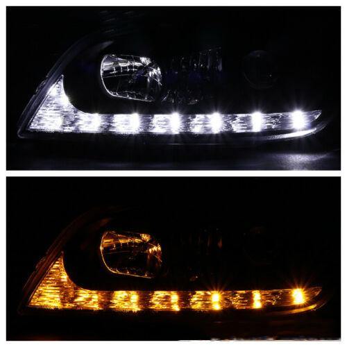 For 01-05 Lexus IS300 Black Integrated LED+Signal Projector Headlights Pair - NINTE