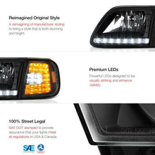 Load image into Gallery viewer, For FORD 97-03 F150 Black 4PC Headlight Corner Signal Lamp w/BRIGHT LED SMD Bulb - NINTE