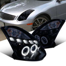 Cargar imagen en el visor de la galería, Glossy Piano Black For Infiniti 03-07 G35 2Dr Coupe Tinted Projector Headlights - NINTE