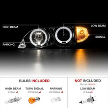 Charger l&#39;image dans la galerie, For 02-05 BMW E46 3-Series  325 330 4-DR Sedan LED Angel Eye Halo Projector Headlight Lamp - NINTE