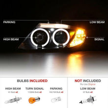 画像をギャラリービューアに読み込む, For 03-08 BMW Z4 M-Power Black Dual LED Angel Eye Halo Projector Headlight Lamp - NINTE