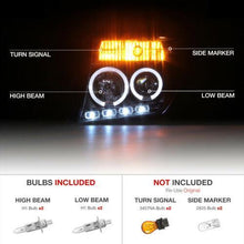 Charger l&#39;image dans la galerie, For 05-07 Nissan Pathfinder/Frontier Black Halo Ring LED DRL Projector Headlight - NINTE