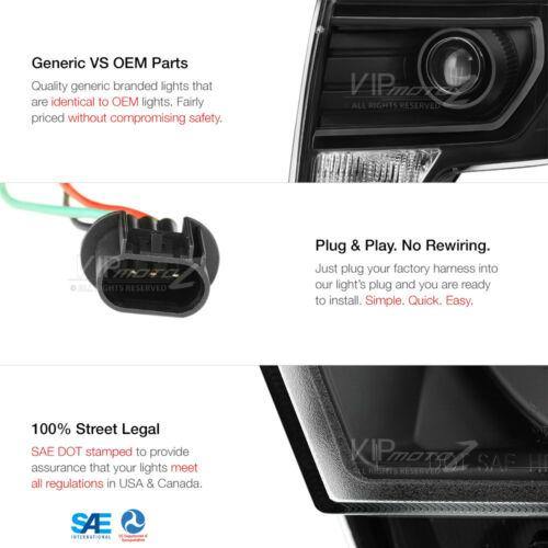 For 09-14 Ford F150 Black Projector Headlight Lamp L+R - NINTE