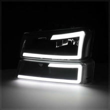 Laden Sie das Bild in den Galerie-Viewer, Black *LED BAR DRL* Headlight+Bumper Clear Signal for 03-07 Silverado/Avalanche - NINTE