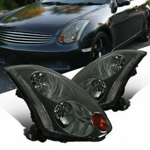 Charger l&#39;image dans la galerie, For 03-05 Infiniti G35 2Dr Coupe Smoke Lens Headlights Tinted Headlamps Pair - NINTE