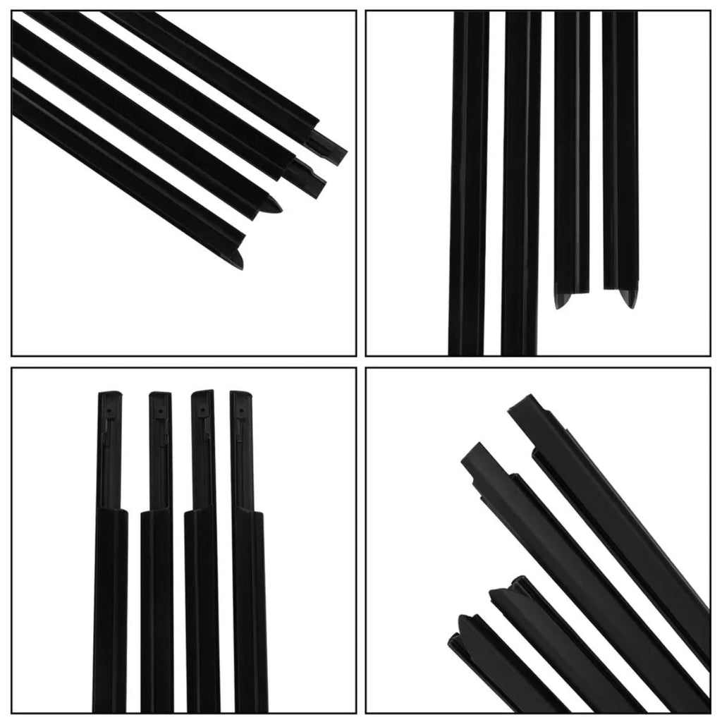 NINTE For 2009-2023 Ram 1500 2500 Car Window Moulding Trim Weatherstrips Seal Fit 4PC (55112376AH 55112377AH 55372138AH 55372139AH)