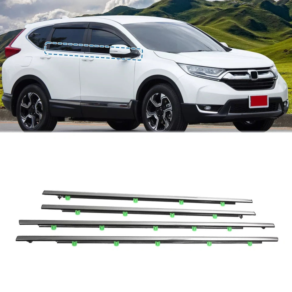 NINTE For 2012-2016 Honda CR-V Car Window Moulding Trim Weatherstrips Seal Fit 4PC (72450-T0G-A01 72410-T0G-A01 72950-T0G-A01 72910-T0G-A01)