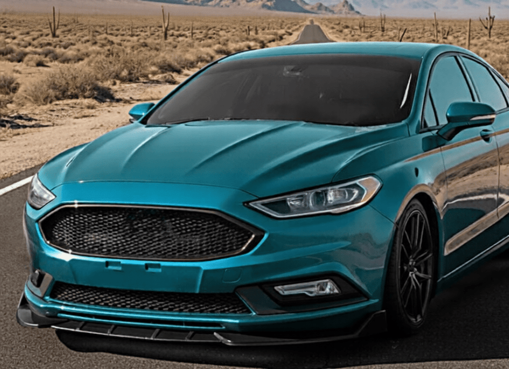 NINTE for Ford Fusion 2017 - 2018 PP Front Bumper Lip Spoiler Body Kit Splitter Glossy Black - NINTE