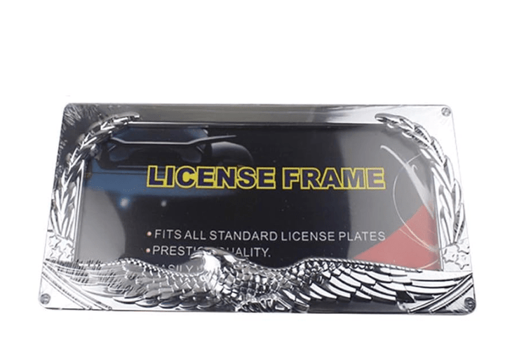 NINTE Fire Style 3D License Plate Frame Cover ABS Painted Chrome Plate Cover Trim Protector with 2 Holes Exterior Accessories - NINTE
