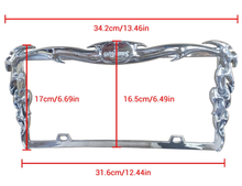 Load image into Gallery viewer, NINTE Fire Style 3D License Plate Frame Cover ABS Painted Chrome Plate Cover Trim Protector with 2 Holes Exterior Accessories