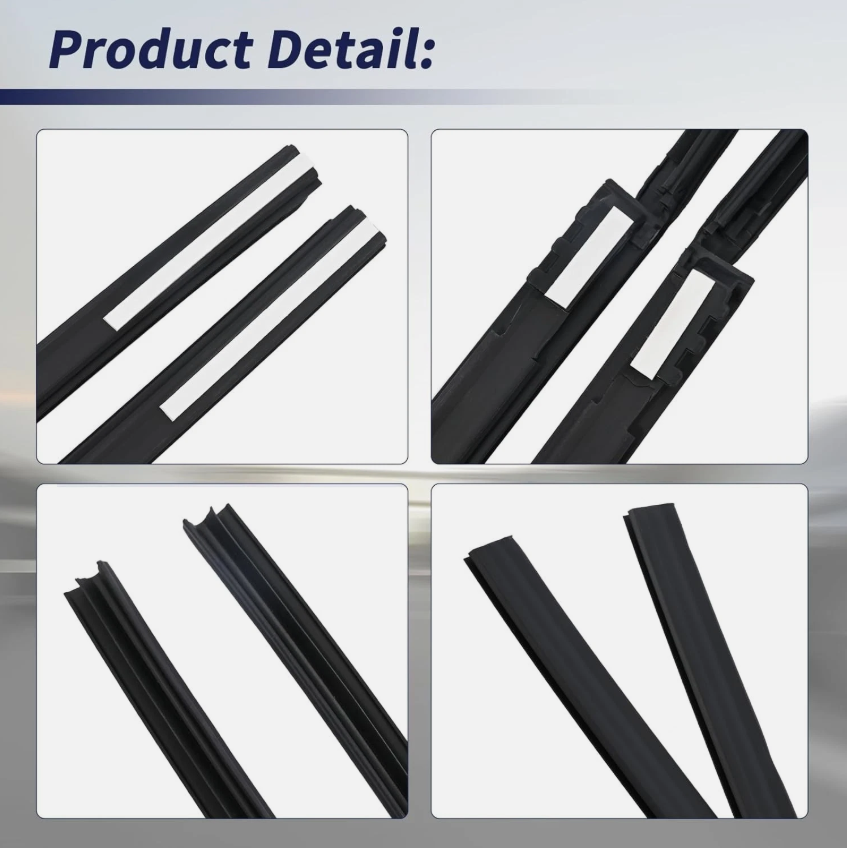 NINTE For 1 Pair Roof Drip Molding Weatherstrip Fit For 2003-2009 Toyota 4Runner Black