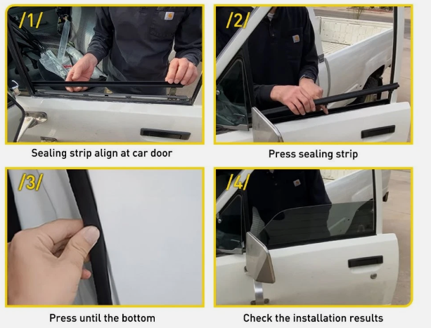 NINTE For Door Window Weatherstrips Belt Seal Moulding Trim For Toyota Pickup LN50 1984-1989
