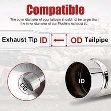 Load image into Gallery viewer, NINTE Diesel Exhaust Chrome Turndown Elbow Tip 4" - 5"/5" - 6" Inlet Outlet 23" Long - NINTE