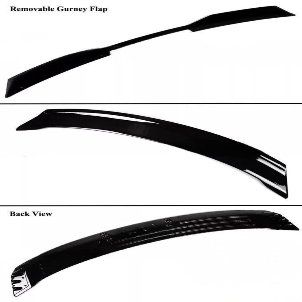 NINTE For 2024-2025 Ford Mustang DH Performance Gloss Black Spoiler W/ Smoke Gurney Flap