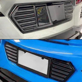 NINTE For 2020 - 2025 CORVETTE C8 GLOSS BLACK REAR LICENSE PLATE PANEL TRIM COVER FILLER - NINTE