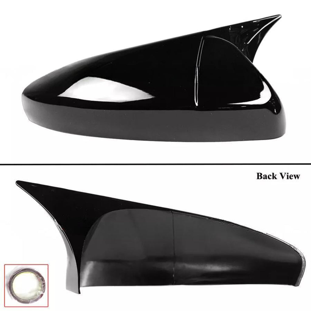 NINTE For 2018-2022 ACCORD M STYLE GLOSS BLACK SIDE MIRROR COVER CAP OVERLAY W/O LIGHT