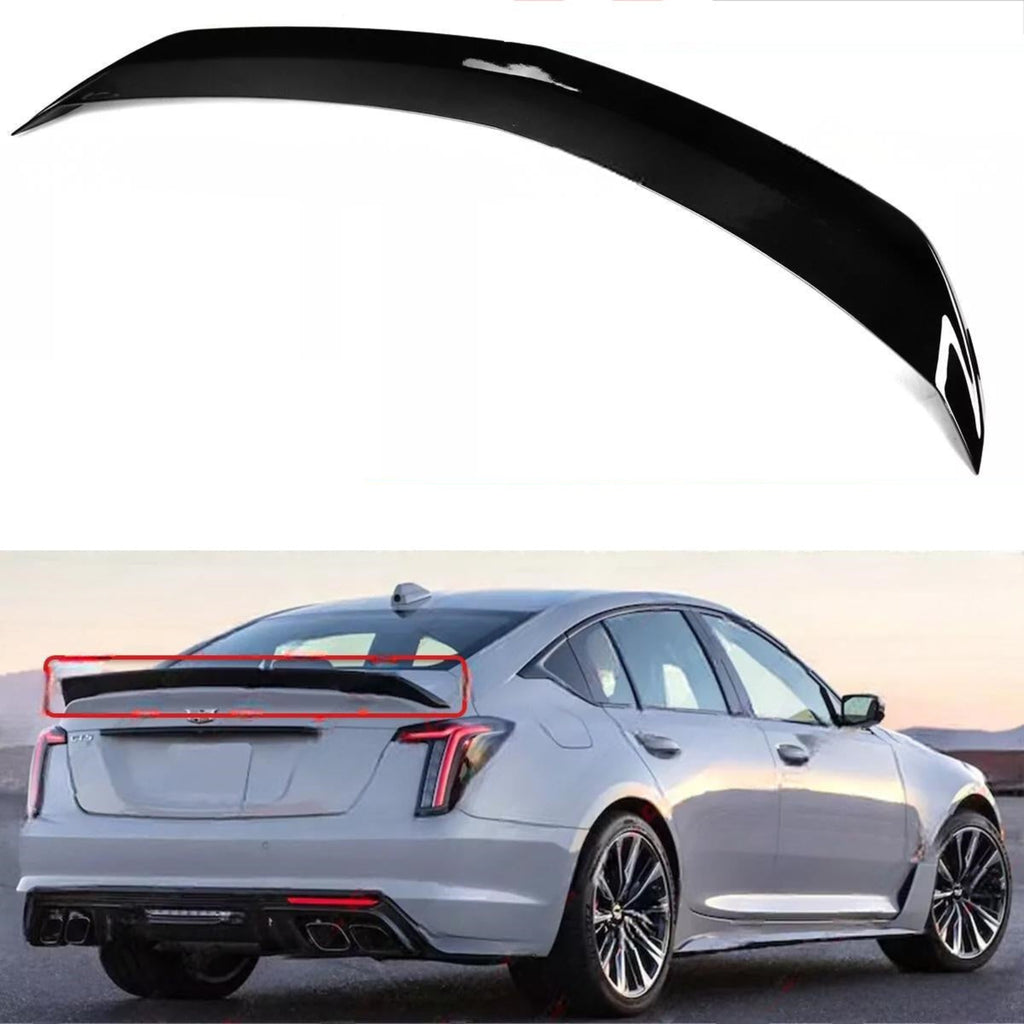 NINTE FOR 2020-2025 CADILLAC CT5 V BLACKWING STYLE GLOSS HIGH KICK DUCKBILL TRUNK SPOILER