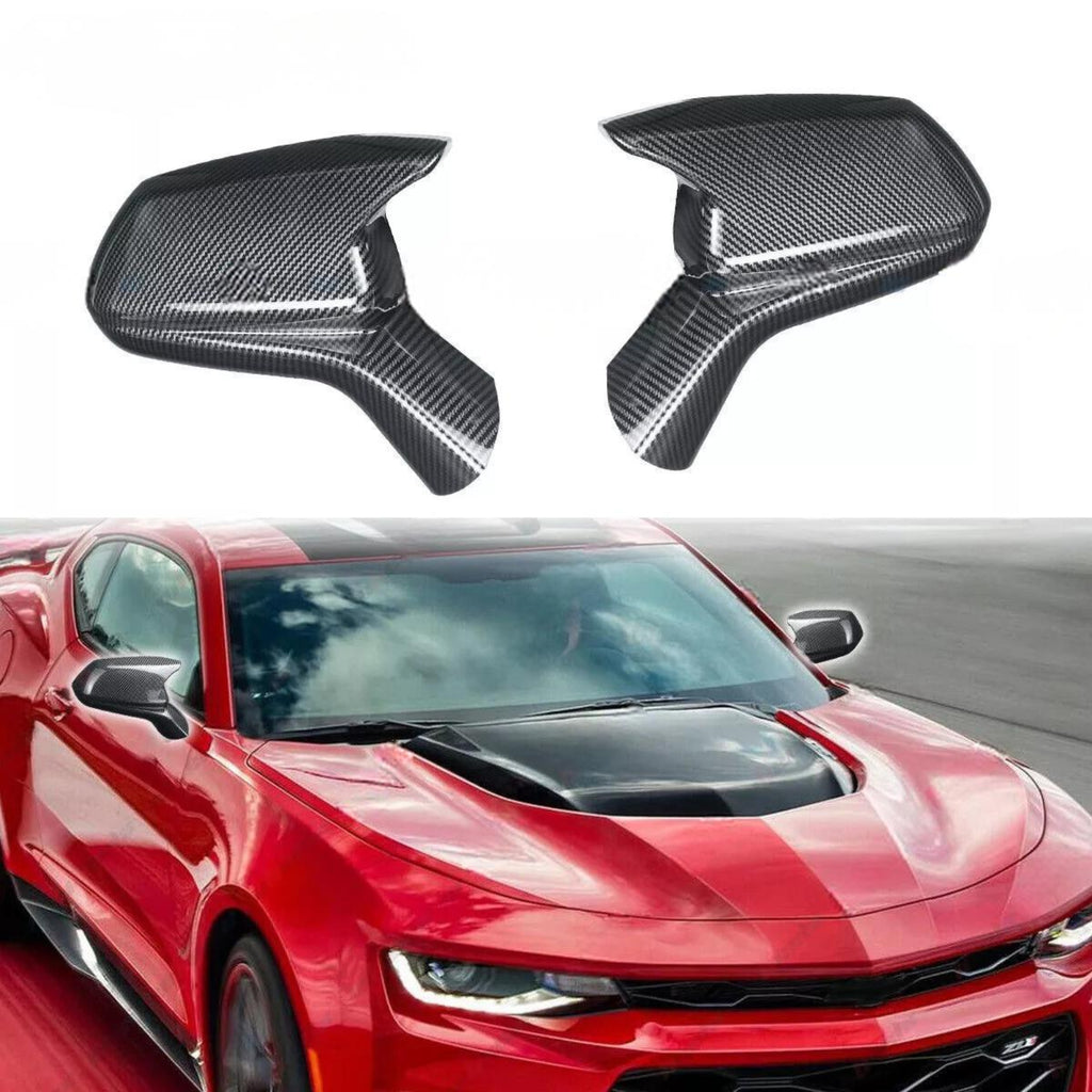 NINTE For 2016-2022 Chevy Camaro SS RS ZL1 LT Rearview Mirror Cover Cap Carbon Fiber