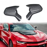 NINTE For 2016-2024 Chevy Camaro SS RS ZL1 LT Rearview Mirror Cover Cap Carbon Fiber