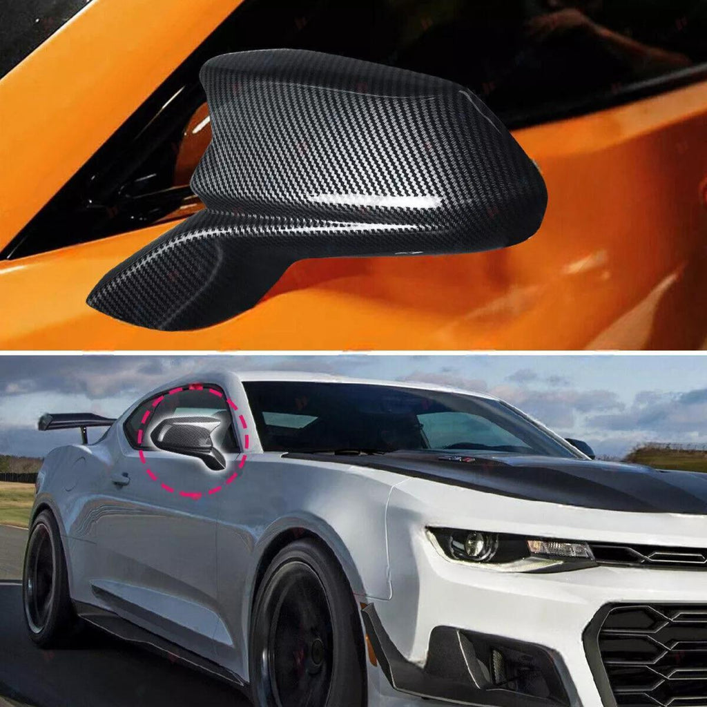 NINTE For 2016-2022 Chevy Camaro SS RS ZL1 LT Rearview Mirror Cover Cap Carbon Fiber