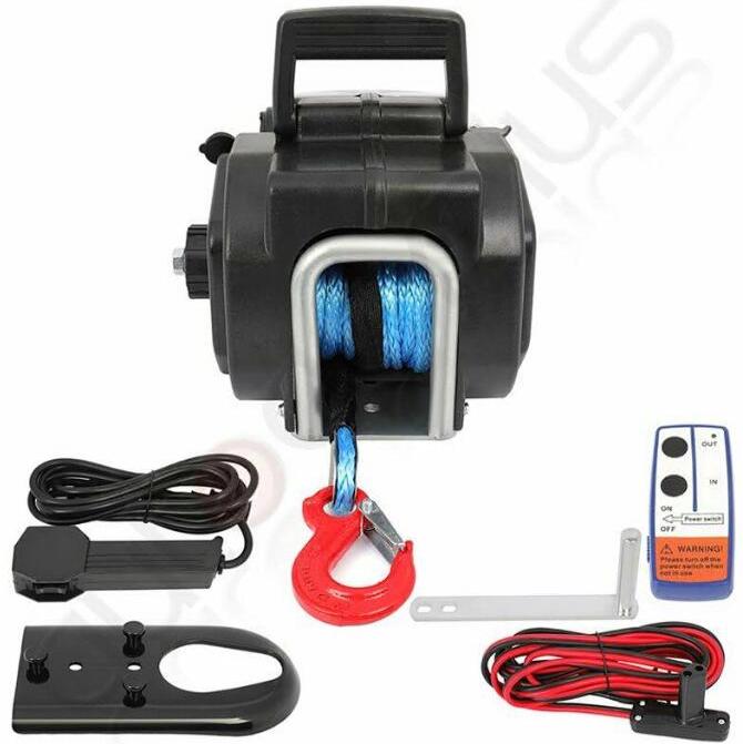 NINTE Trailer Winch,Reversible Electric Winch, for Boats up to 9500lbs.12V DC, Power-in, Power-Out, and Freewheel Operations