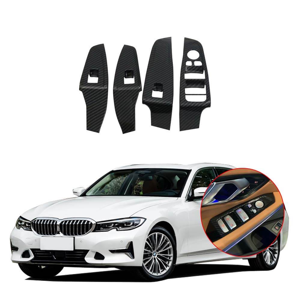 NINTE BMW 3-Series G20 2019 Carbon Fiber Armrest Window Lifter Cover