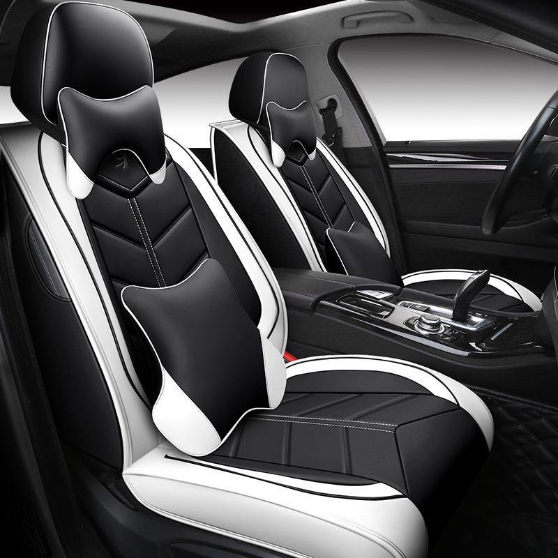 NINTE Universal PU Leather Seat Cover Full Set 5D 5-Seats Car Protector Cushion - NINTE