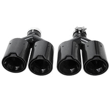 Load image into Gallery viewer, NINTE Carbon Fiber Dual Exhaust Tips For BMW F22 F23 F30 F31 F32 F33 F36 63mm In 101mm Out Tail Pipes Set of 2