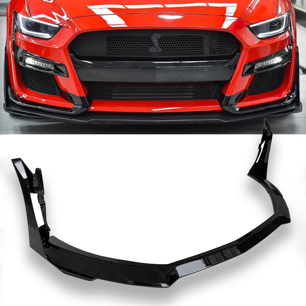 NINTE Front Lip For 2015-2017 Ford Mustang ABS Gloss Black
