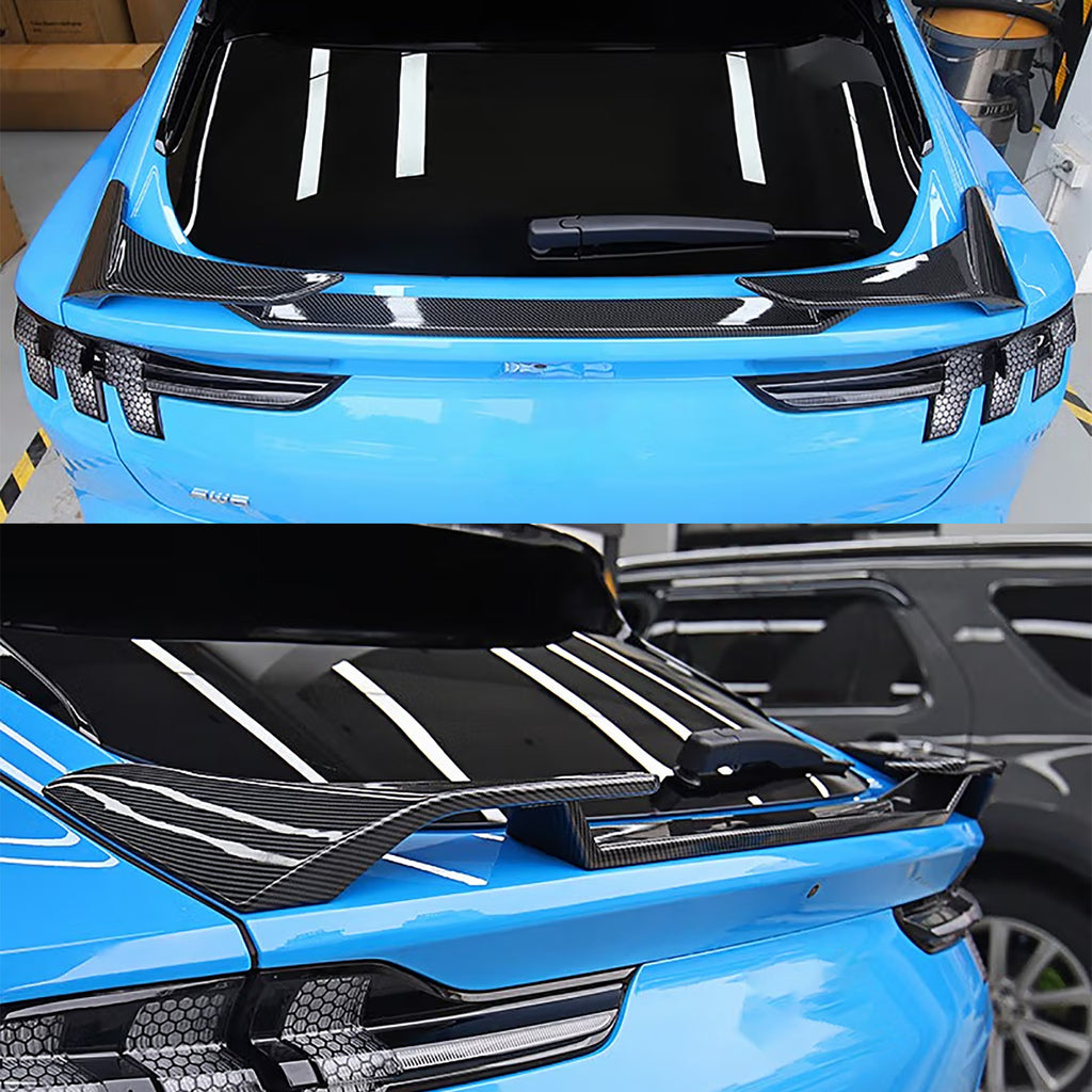 Ninte gt style spoiler for ford mustang mach e carbon fiber look