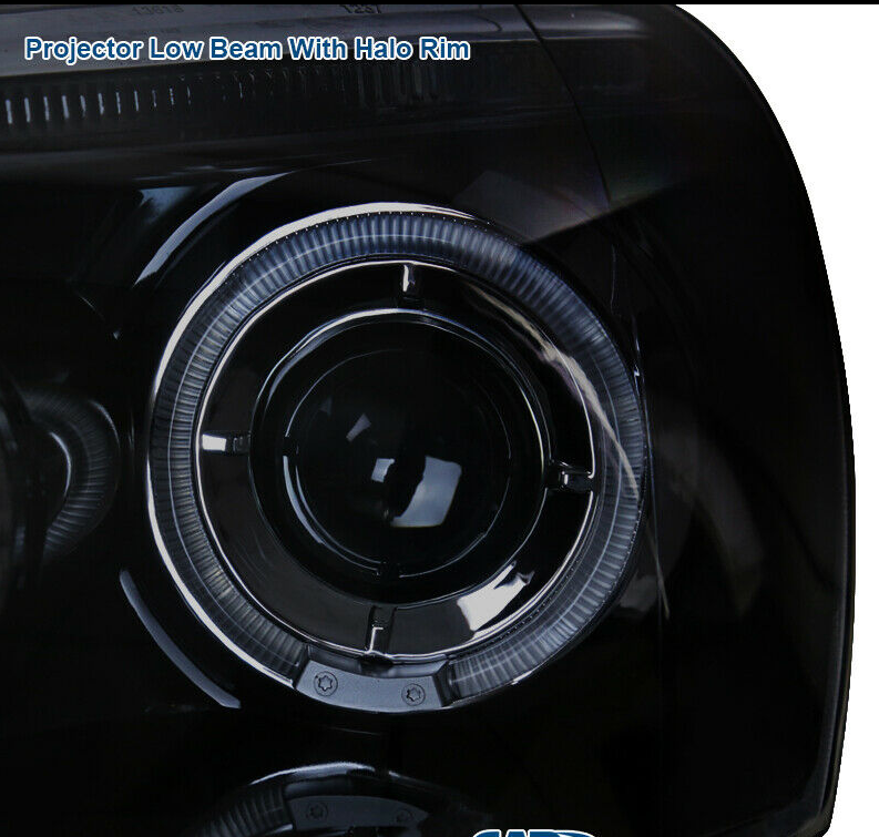 Glossy Black For VW 06-08 Golf Mk5 Jetta Tinted LED Halo Projector Headlights - NINTE