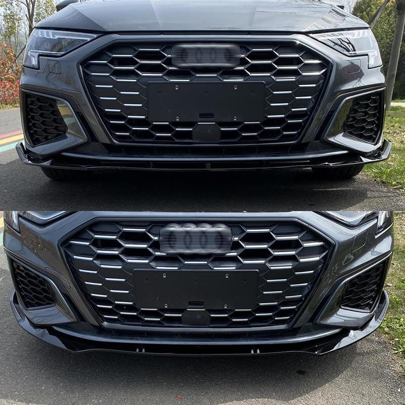 NINTE Black Front Lip For 2022 2023 8Y Gen. Audi A3 Sedan S3 