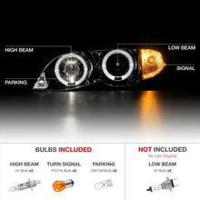 Load image into Gallery viewer, For 02-05 BMW E46 3-Series  325 330 4-DR Sedan LED Angel Eye Halo Projector Headlight Lamp - NINTE
